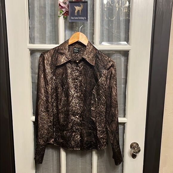 NWT Vintage Tribal Animal Print Blouse - Picture 1 of 14
